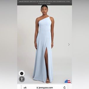 Jenny Yoo Bridesmaide Dress (whisper blue/ chiffon)